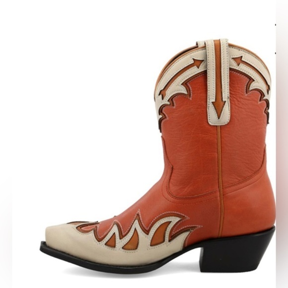 BLACK‎ STAR WOMEN'S CELL-SOLE red LEATHER WESTERN SNIP TOE BOOTIES size 11 new - Picture 6 of 8